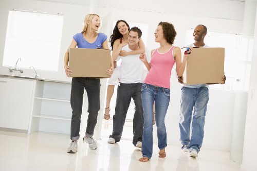 Man and van pricing shown for a Queensbury move with boxes and furniture