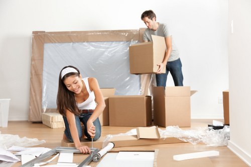 Student removals in Queensbury with boxes ready for transport