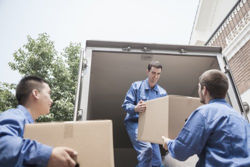 Carefully packed household items in strong boxes