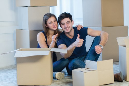 Organized moving boxes and packing supplies for Queensbury relocation support