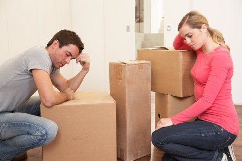 Packing boxes and furniture prepared for removals in Queensbury