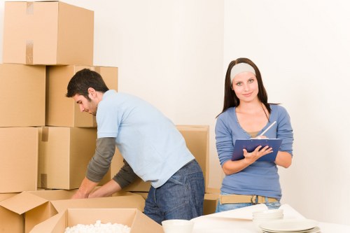 Packed moving boxes ready for a Queensbury property relocation