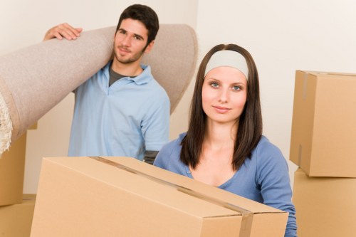 Driver and moving team following workplace safety standards