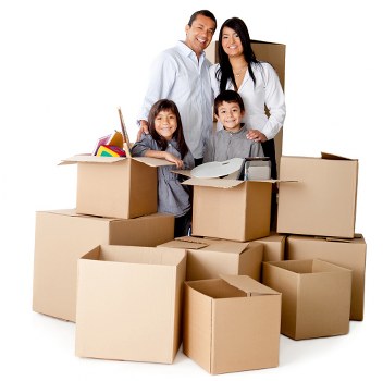 Professional office movers handling furniture and equipment for a business move